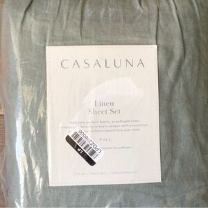 Full size 100% Linen Sheet Set - Sage green
